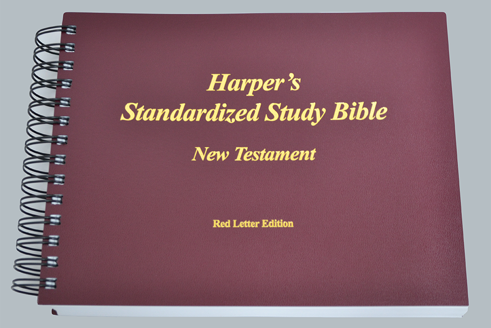 Image of print copy of the Harper's Standardized Study Bible New Testament Red Letter Edition